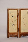 Vintage Hand Painted Dual Side Chinese Four Panel Screen  6 75  H X 10 w 