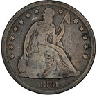 1861 Seated Liberty Dollar  1 No Mint Mark Rare Coin