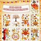 77 Pieces Fall Thanksgiving Wall Stickers Maple Leaves Decals Autumn Pumpkin