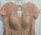 Women s Lace Appliques Mother Of The Bride Formal Dress Soft Peach Size 18 New 