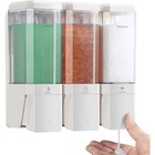 3 Chamber Wall Mounted Soap Dispenser Shampoo Conditioner Pump Bathroom Shower