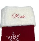 Personalized Christmas Stocking Nicole Red Velvet Snowflakes By Just Candy