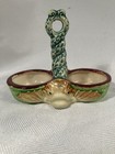 Vintage Majolica Fish Salt Condiment Holder