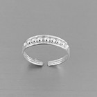 Women s 925 Silver Solid Metal Adjustable Beads Toe Ring