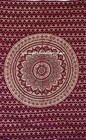 Wall Hanging Hippie Gold Ombre Mandala Indian Tapestry Maroon Bohemian Twin Size