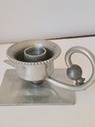 B w  Buenilum Hand Wrought Aluminum Hammered Candlestick Pair Vintage