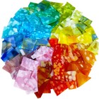 Mottled Rainbow Mix Stained Glass Scraps     Colorful Mosaic Pieces For Crafts   D