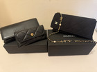New Chanel Gold black Lambskin Chain Necklace eyewear Chain  Eyewear Cases cloth