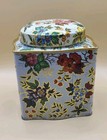 Vintage Daher Floral Tin Container W  Lid     Made In England