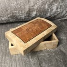 Vintage Handmade Tessellated Stone Jewelry Trinket Collectible Coffin Box Lid