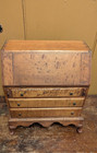 Best Antique 12  Miniature Salesman Sample Birdseye Maple Slant Front Desk Vtg