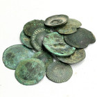Ancient Himalayan Tibetan Bronze Button Disk Thogchag Sky-iron Amulet Lot 12 Pcs