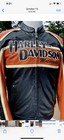 Harley Davidson Men   s Classic Orange Cruiser Jacket Biker Genuine Leather Jacket