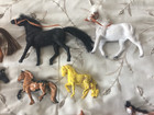 Toy Plastic Velvet Coated Felt Horses  Breyer Reeves  Terra By Battat lot Of 16 