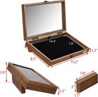 Wooden Jewelry Display Case With Tempered Glass Lid And Removable Black Luxuriou