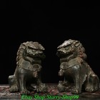 5  Old Chinese Dynasty Copper Gilt Fengshui Foo Fu Dog Guardion Lion Statue Pair