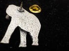 Vtg Elephant Lapel Pin Pewter Tone 3d Figural Animal Brooch Trunk Up Good Luck