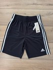 Adidas Black Boys Classic 3-stripes Mesh Shorts Big Boys Ah5547 M 10 12 Nwt