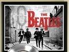 Beatles 45 Platinum Plated Record Display On An Open Air Wood Plaque  02