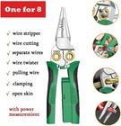 8-in-1 Wire Stripper Twister Set - Includes Cable Scissors Voltage Tester Pliers