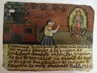 Vtg Hp Mexican Tin Retablo Virgen De Guadalupe Cures Woman s Breasts In 1920