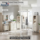 Bathroom Wall Cabinet W fluted Sliding Door  Modern Medicine Cabinet W faux Marb