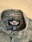 Harley-davidson Men s Xl Camo Vest Frayed Sleeves Metal Snap Button    bug     Army