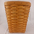 Longaberger Basket Handwoven Usa Trash Can  Vibrant 10 square X 12 -t Nice
