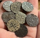 1100s Dinero Spanish Medieval Silver Billon Old Coin Crusaders Templar Cross 1 C