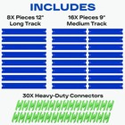 Straight Track Compatible With Hot Wheels 24pc 1 64 Racing Blue 20ft