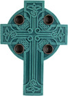 Celtic Cross Advent Candleholder With Candles  Grey
