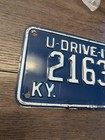 Vintage Kentucky 1966 Motorcycle Size License Plate Metal Stamp Sign U Drive It