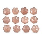 Natural 10 Mm Pink Strawberry Quartz Hand Carved Flower Shape Loose Gemstone