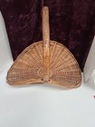 Vintage Gathering Basket Wicker Wood H Xl Hearth Wild Flowers Hand Woven 19 
