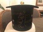 Vtg Kraftware Black Vinyl Top Hat Ice Bucket Mid-century Modern Barware W  Lid 