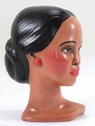 Vintage Beautiful Polynesian Woman Ceramic Bust Head 7    Holland Mold