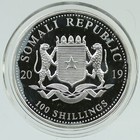2019 Somali Republic Somalia Elephant African Wildlife Silver 100sh Coin I116499