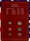 Coin Sets Of All Nations Zimbabwe W card Unc All  1980 But 1 20 Cents 1983
