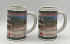 1987 Miller High Life Holiday Beer Stein Set Of 2     Horse   Sleigh Winter Scene