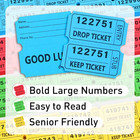 2000 Pcs 50 50 Raffle Tickets  Large Bold Numbers Double Tickets  2 x2  Ticket F