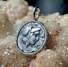 Genuine 4th Cent Ancient Greek Athena And Janus Silver Coin In Sterling Silver