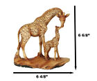 Safari Giraffe Family Statue 6 75 h Faux Wood Resin Giraffe Mother And Calf
