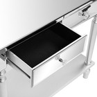 2-drawer Mirrored Console Table - Silver  Open Shelf Storage   Round Legs