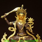 7 8  old Tibet Bronze Gilt Painted Wenshu Manjushri Bodhisattva Buddha Statue