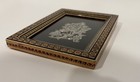 Persian Khatamkari Inlay Wood Frame W  Embossed Metal Calligraphy Art     Handmade