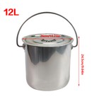 12l Extra Thick Stainless Steel Barrel Bucket Food Water Storage With Lid