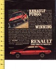 Vintage 1983 Renault Fuego Turbo   2 2 Car Magazine Print Ad Original