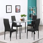 Dining Chair Set Of 4 leather Dining Chairs With Curved Back foot Cap Protection