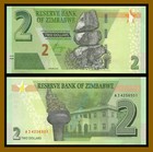 Zimbabwe 2 5 10 20 50 100 Dollars  6 Pcs Set   2019  2020  2021-2022  P-new Unc