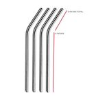 Stainless Steel Drinking Straws Set Of 4 Free Cleaning Brush Included